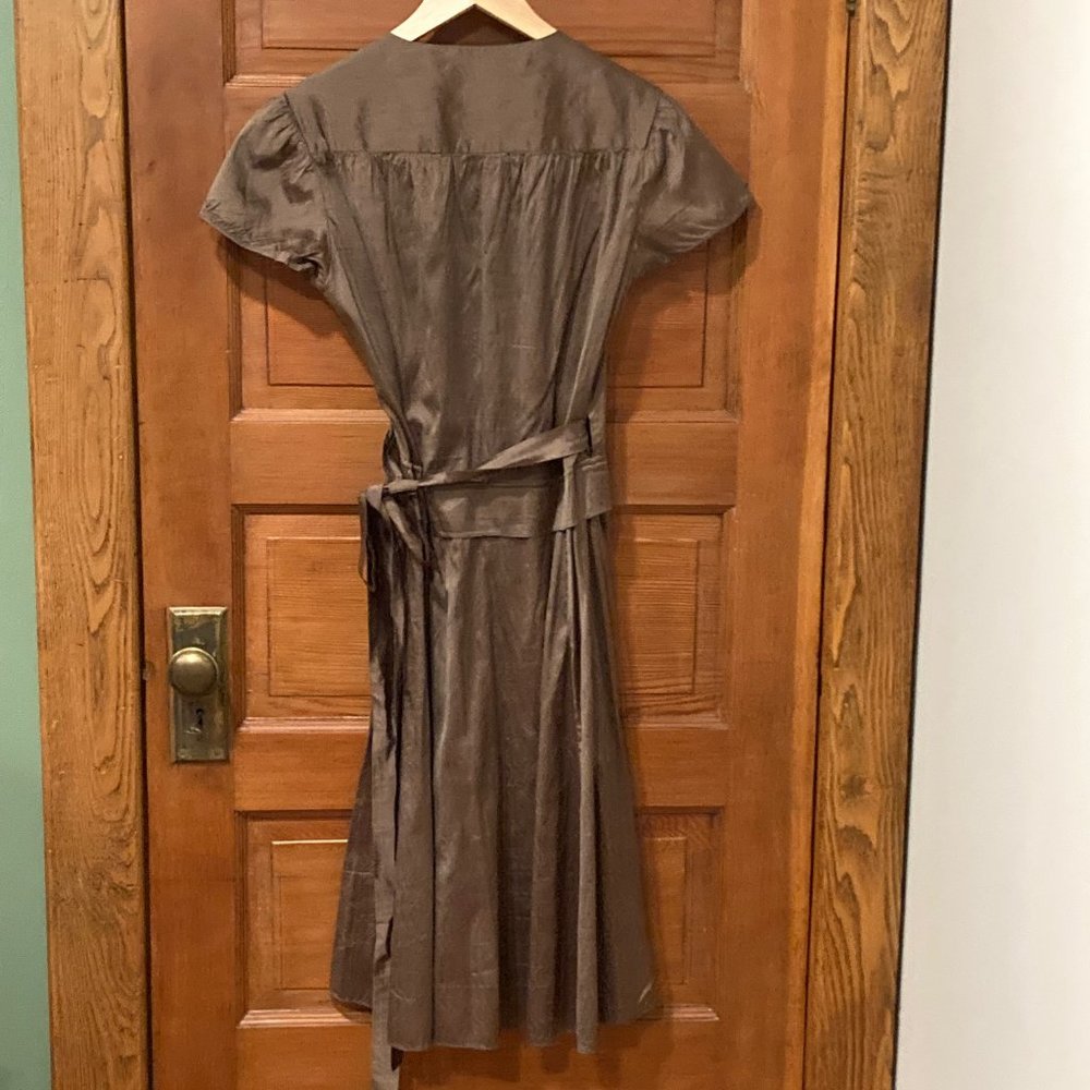 Majestic Wrap Dress-Silk-Copper